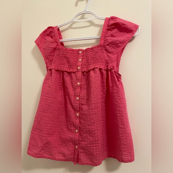 old navy ruffle pink and white flowy shirt blouse bundle - Picture 2 of 7